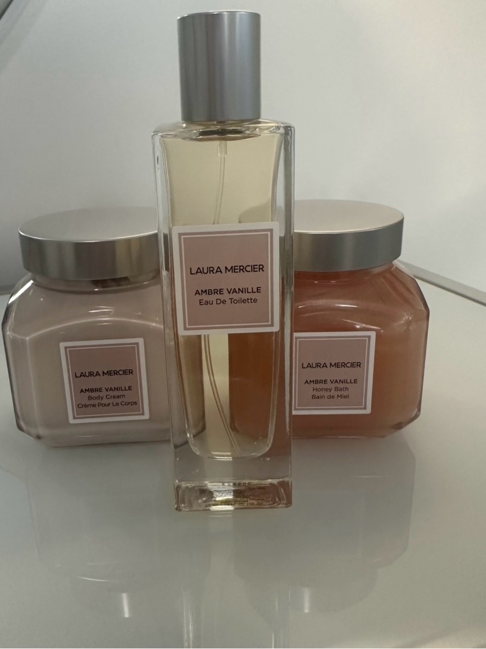 Laura Mercier Ambre Vanille Set: Edt, Body Cream, Honey Bath